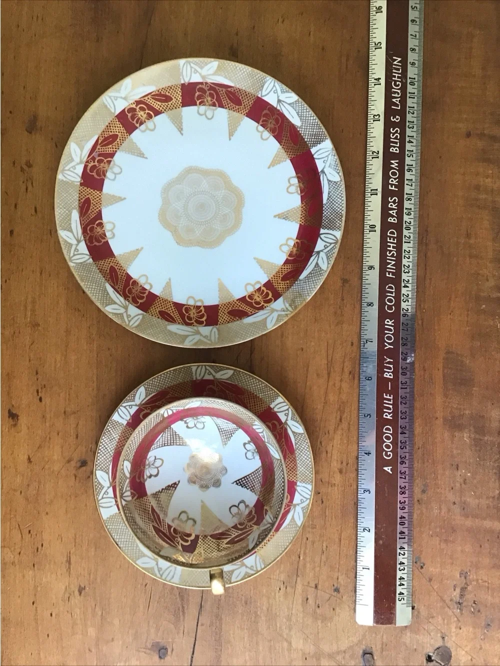 3- Piece Set Rudolph Wachter Bavaria Porcelain Tea Cup, Saucer, and Dessert Dish